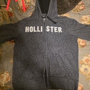 Hollister Gray Zip Up Sweater